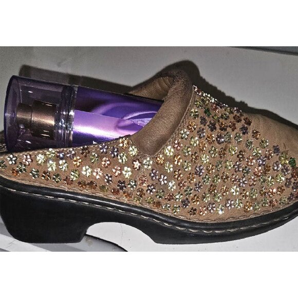 Brown Leather Mules Accented w/Metal Embellishments - Picture 7 of 8